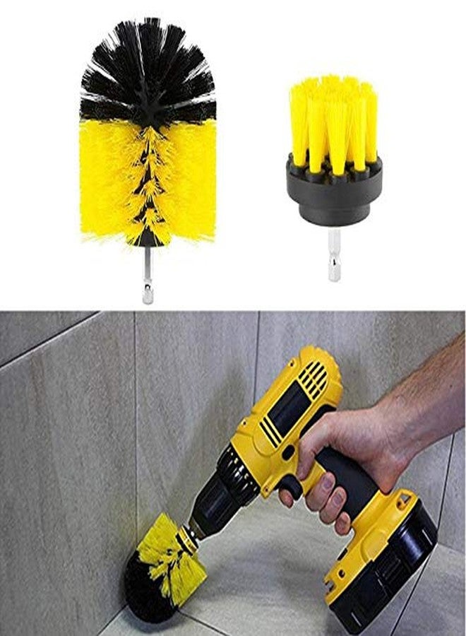 HOME CUBE 3 Pc Drill Brush Set for Bathroom Surfaces Tub, Shower,Kitchen, Tile and All Purpose Power Scrubber Cleaning Kit (Cordless Drill NOT included) (Random Color) - Image 5